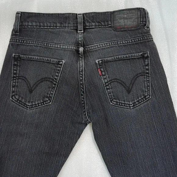 Levi's 511 Black Distressed Denim Jeans Boys Size 27x27 - Picture 8 of 14